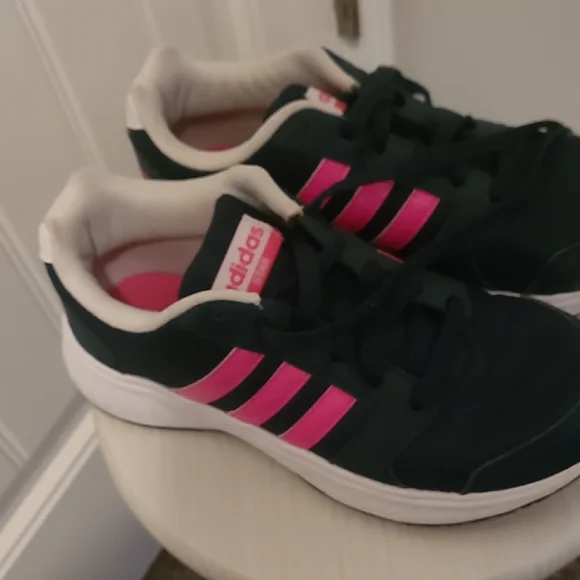 Adidas Neo Sneakers β Dark Blue with Pink Stripes - Picture 2 of 5